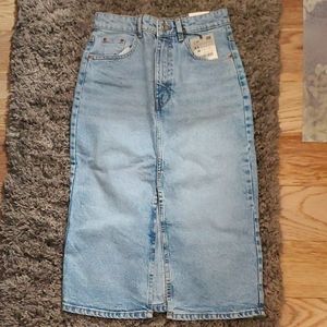 Long denim skirt